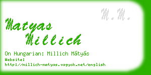 matyas millich business card
